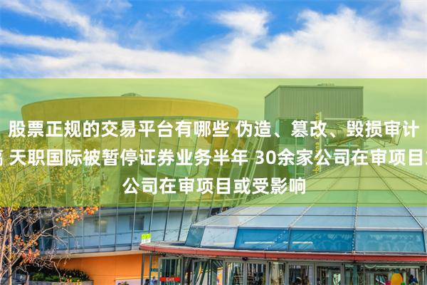 股票正规的交易平台有哪些 伪造、篡改、毁损审计工作底稿 天职国际被暂停证券业务半年 30余家公司在审项目或受影响