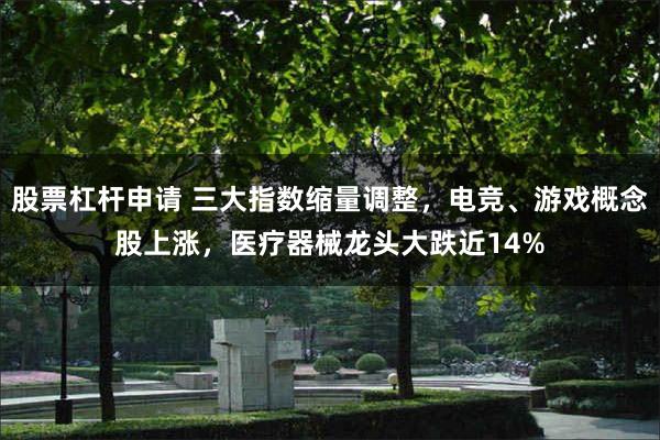 股票杠杆申请 三大指数缩量调整，电竞、游戏概念股上涨，医疗器械龙头大跌近14%